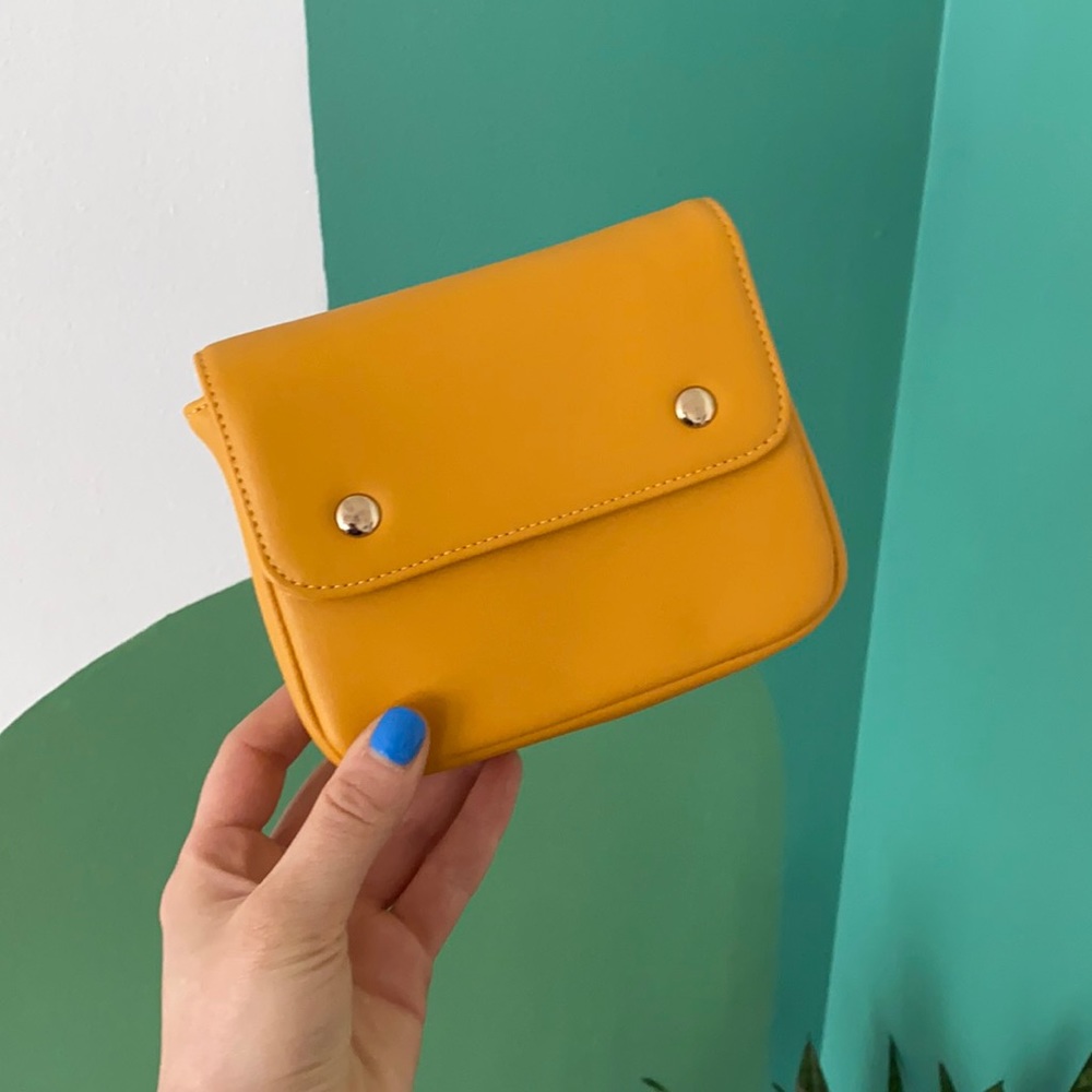 Gold/yellow faux leather waist bag